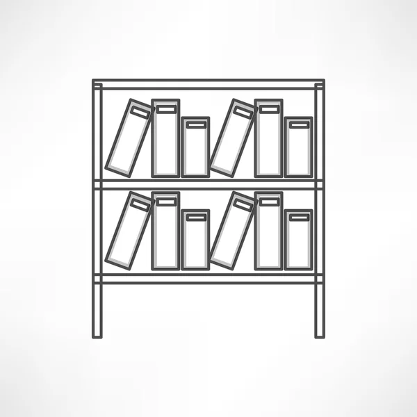 Icon of Books on shelves — Stock Vector