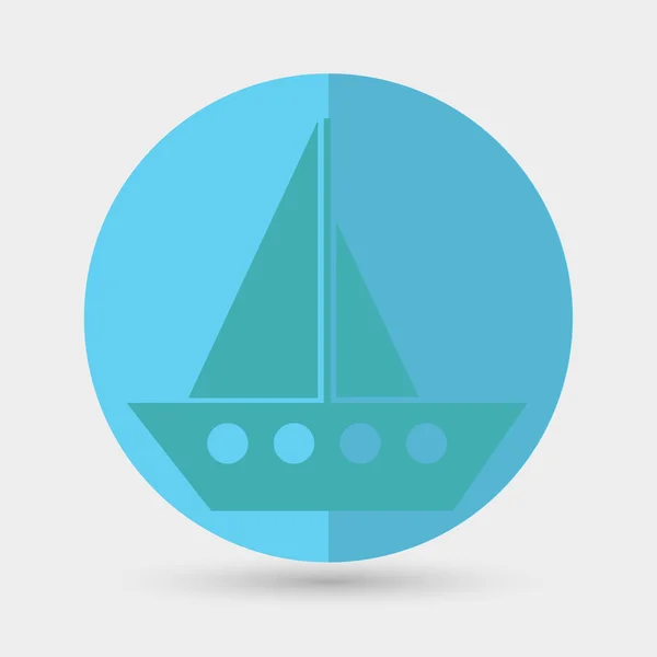Икона яхты, паруса, путешествия — стоковый вектор