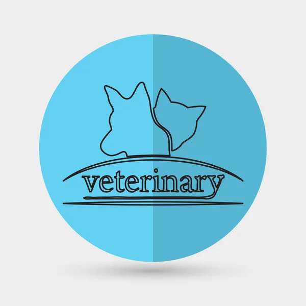 Ветеринарна клініка, значок здоров'я домашніх тварин — стоковий вектор