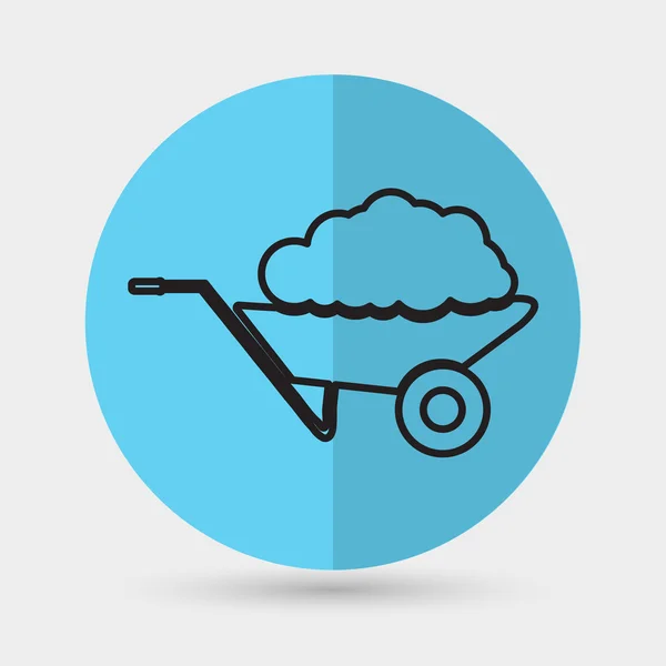 Wheelbarrow, construction icon — Stock Vector