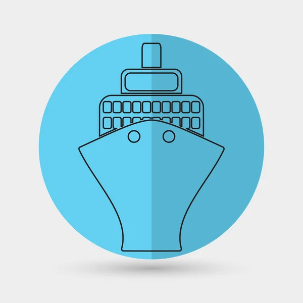 Корабль, круиз, икона путешествия — стоковый вектор