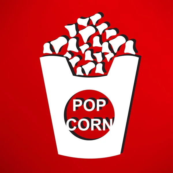 Popcorn, icône de collation — Image vectorielle