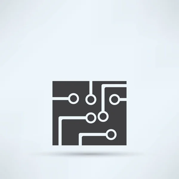 Placa de circuito, icono de la tecnología — Vector de stock