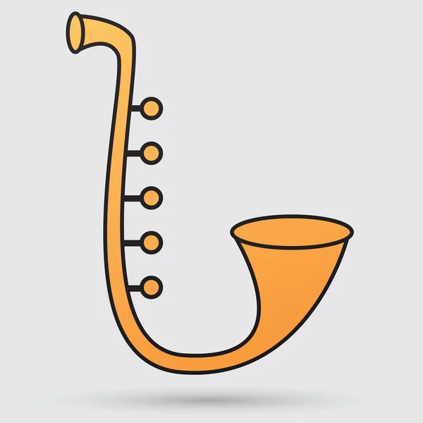 Saksofon, muzyka przyrząd ikona — Wektor stockowy