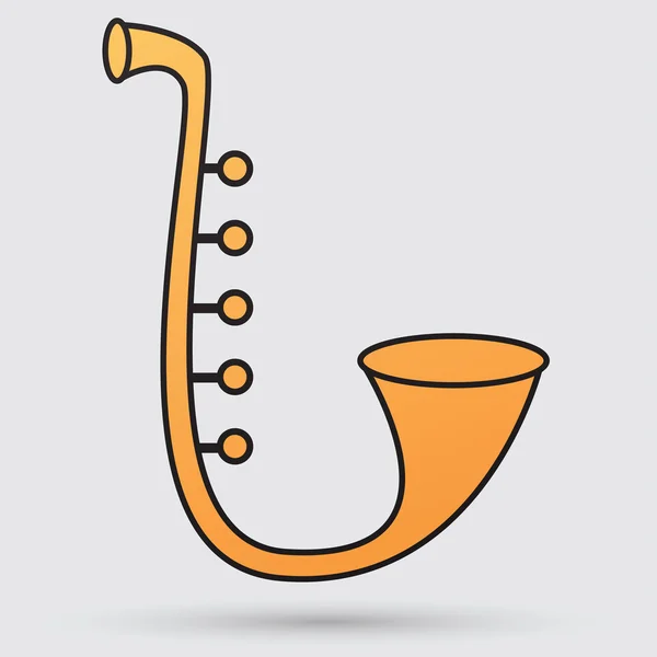 Saxofone, ícone do instrumento de música —  Vetores de Stock