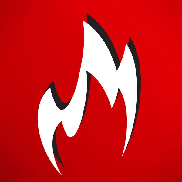 Vuur, vlam, branden pictogram — Stockvector
