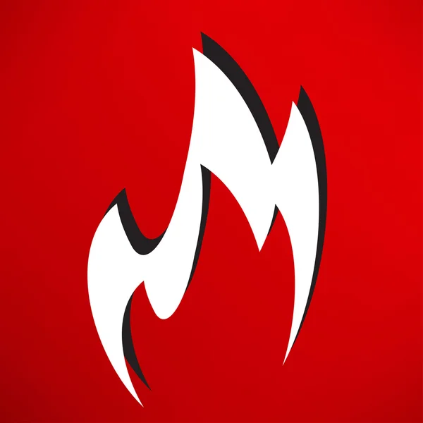 Feuer, Flamme, Brandsymbol — Stockvektor