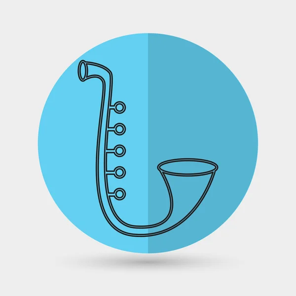 Saxophone, music instrument icon — Stock Vector