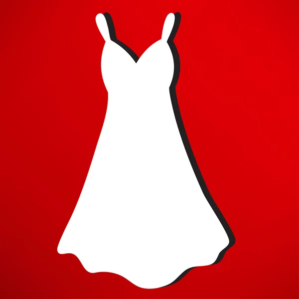 Vestido de mulher, ícone da moda — Vetor de Stock