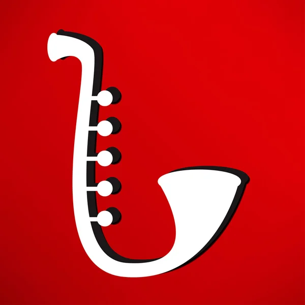 Saxophone, music instrument icon — Stock Vector