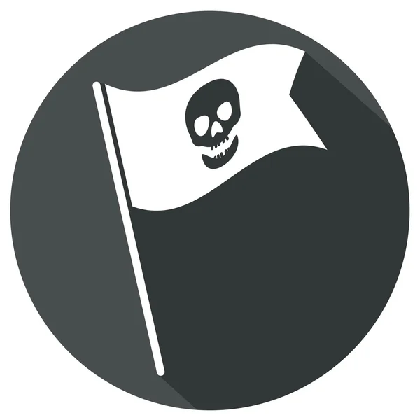 Cráneo, icono de la bandera pirata — Vector de stock