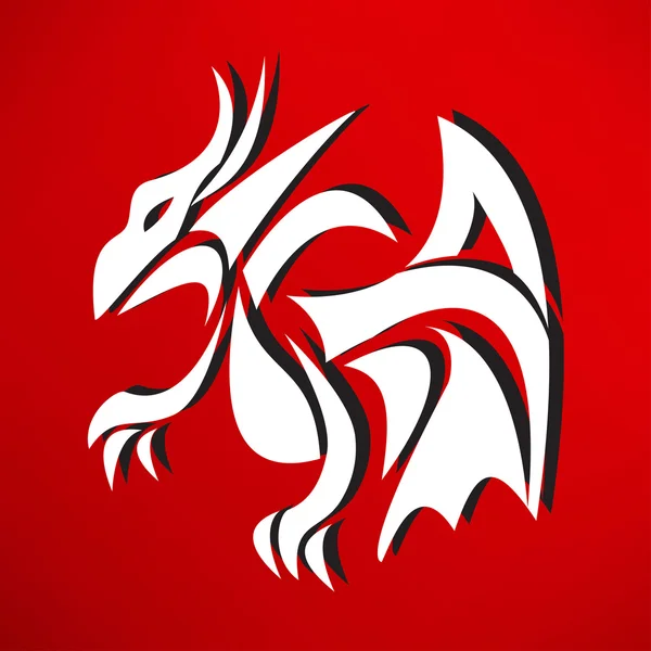 Dragon, icône monstre — Image vectorielle