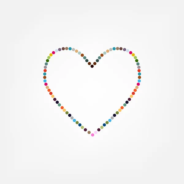 Herz aus Farbkreisen — Stockvektor