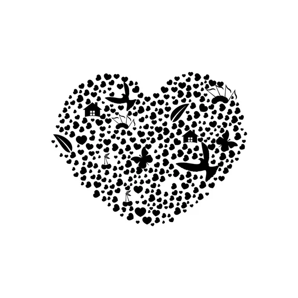 Corazón de amor símbolo — Vector de stock