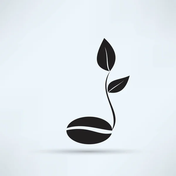Coffee seedling, flora icon — Stock Vector