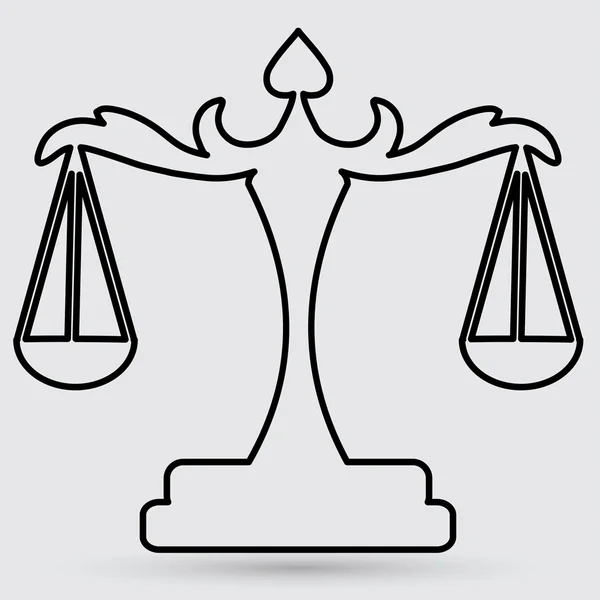 Pictogram van schalen, justitie, recht — Stockvector