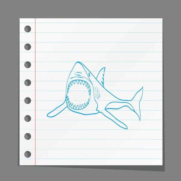 卡通海鲨鱼 — 图库矢量图片