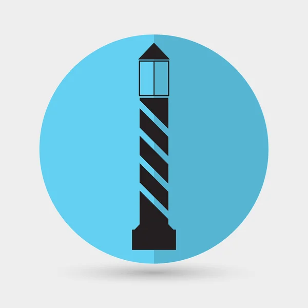 Phare, icône du voyage en mer — Image vectorielle