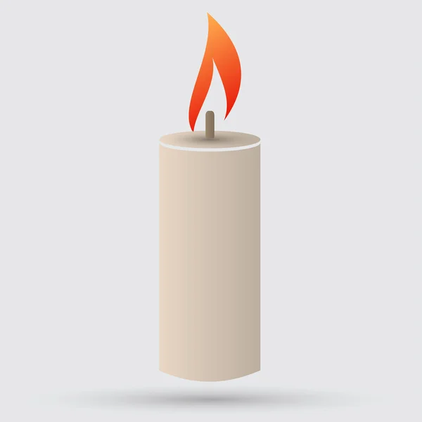 Свічка, горіння, піктограма вогню — стоковий вектор
