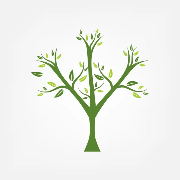 緑の木、花のアイコン — ストックベクタ
