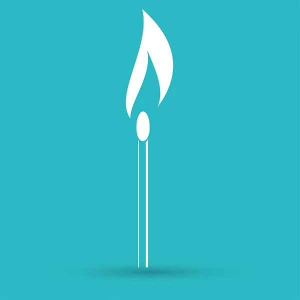 Burn, match, fire icon — Stockvektor