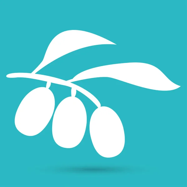 Olive branch, voedsel pictogram — Stockvector