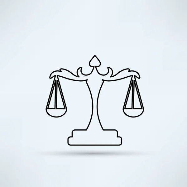 Échelles de justice, icône du droit — Image vectorielle