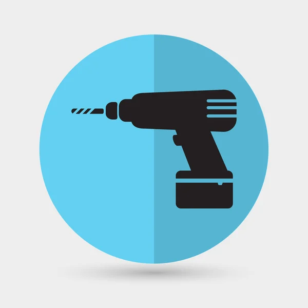 Boor, gereedschappictogram — Stockvector
