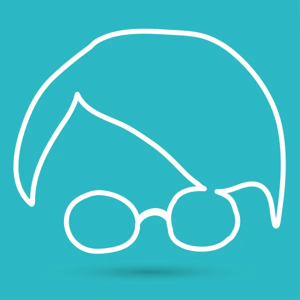 Osoba na sobě ikona s brýlemi — Stockový vektor
