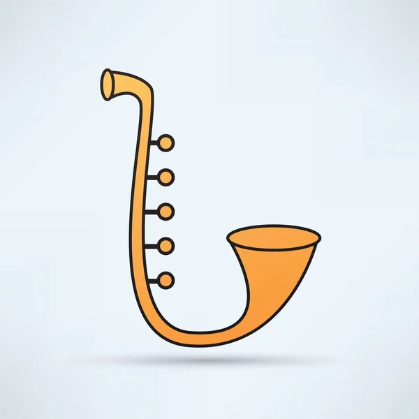 Saxophone, music instrument icon — Stock Vector