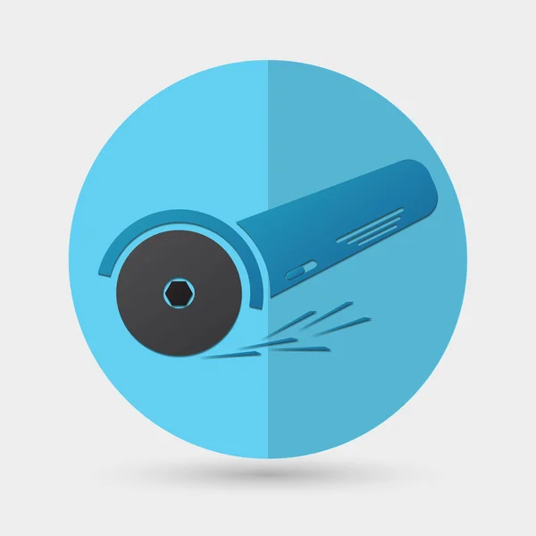 Haakse slijper, gereedschappictogram — Stockvector