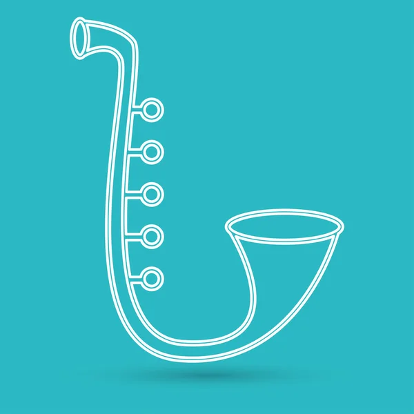 Saxophone, music instrument icon — Stock Vector