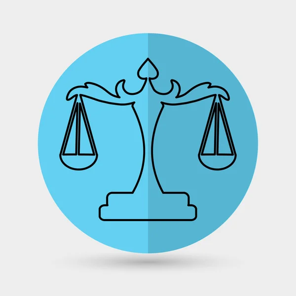 Scales of justice, law icon — Stock Vector