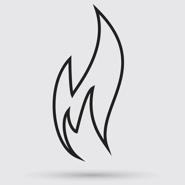 Φωτιά, η φλόγα εικονίδιο — Διανυσματικό Αρχείο