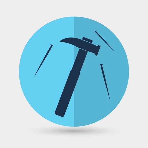 Hammer, nails, tools icon — Stock Vector