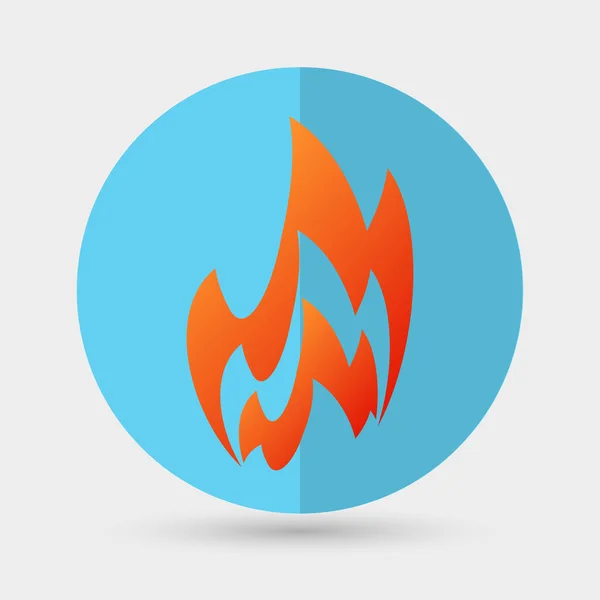 Ogień, płomień ikona — Wektor stockowy