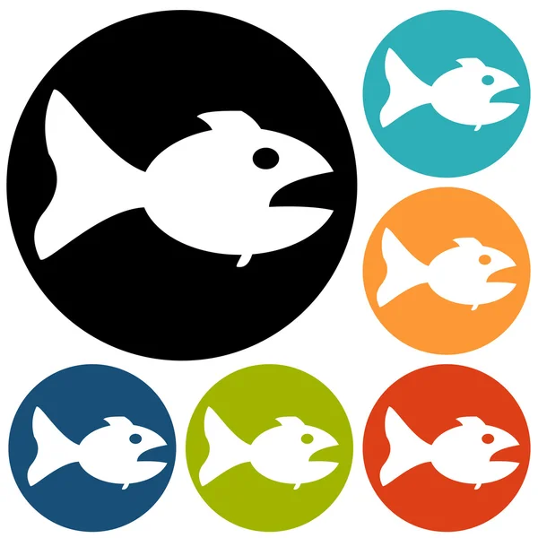 鱼，海的图标 — 图库矢量图片