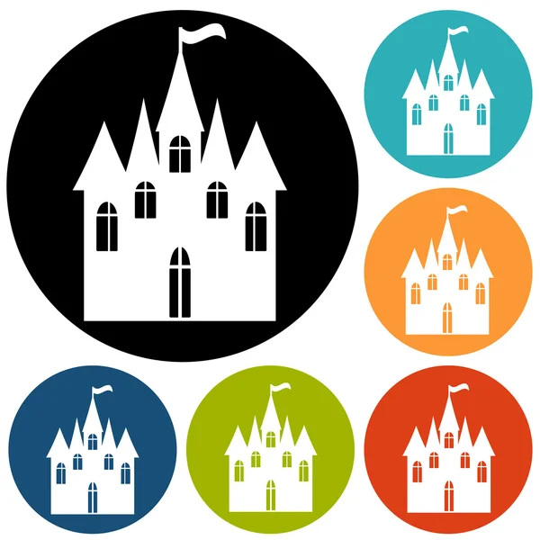 Icons of castle, fortress — Stock Vector