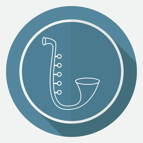 Saxofon, hudební nástroje ikonu — Stockový vektor