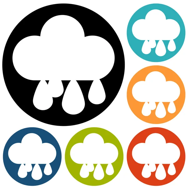 DROPS, wolk, regen icons set — Stockvector