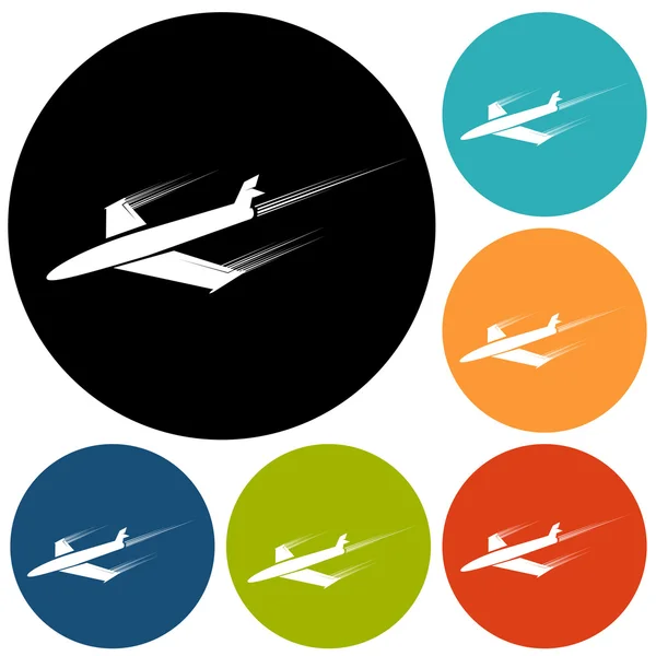 Ikony samolotem, Podróże — Wektor stockowy