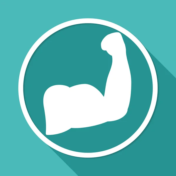 Biceps, ejercicio, icono del deporte — Vector de stock