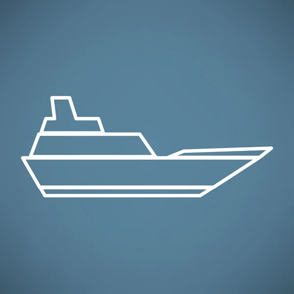Икона путешествия на корабле, лодке — стоковый вектор
