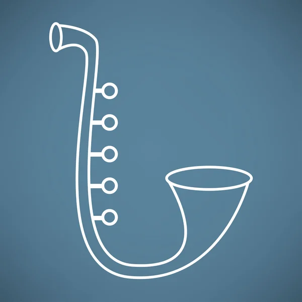 Saxofone, ícone do instrumento de música — Vetor de Stock