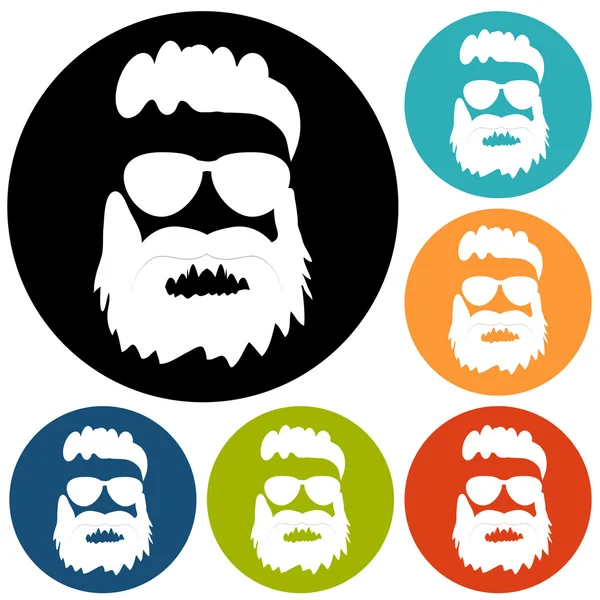 Icons of man with beard — Stock Vector