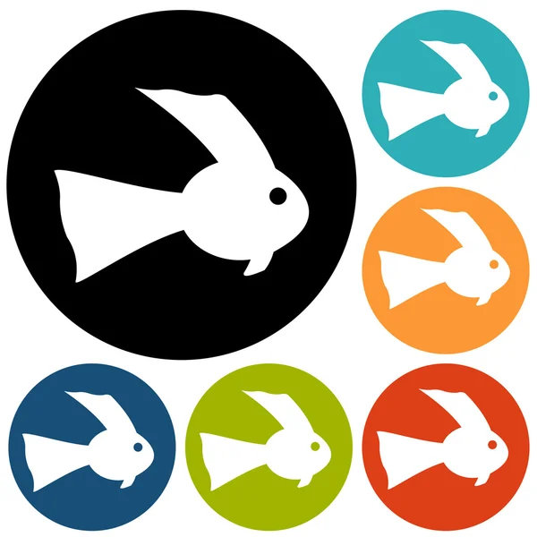 Иконы рыбы, моря — стоковый вектор