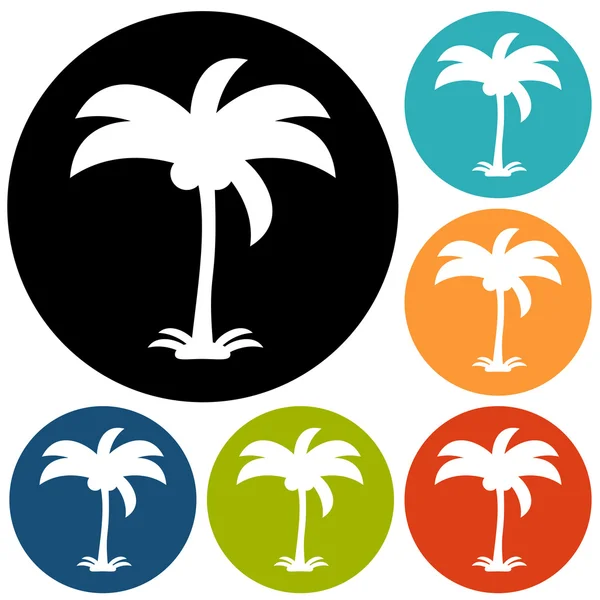 Palm Tree, Vacation icons — Stock Vector