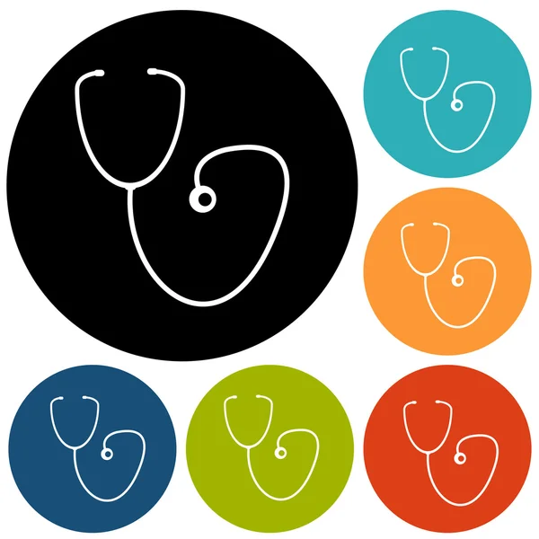 Medizin, Stethoskop-Symbole gesetzt — Stockvektor