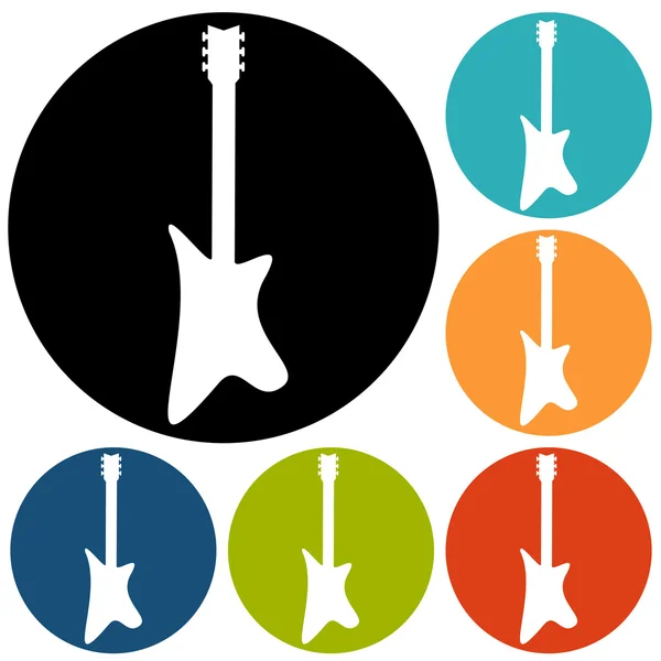 吉他，摇滚音乐图标 — 图库矢量图片
