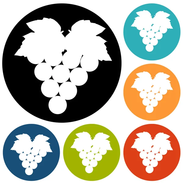 Ікони винограду, вино — стоковий вектор